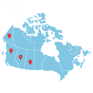 Carte du Canada - réseaux santé de l'Ouest